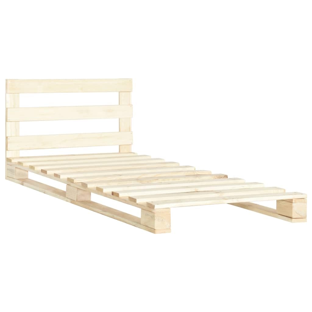 Genérico Estructura Cama palets sin colchón Madera Maciza Pino 100x200cm,Mobiliario,Camas y Accesorios,Camas y somieres,Marrón,25.8 kg,285242