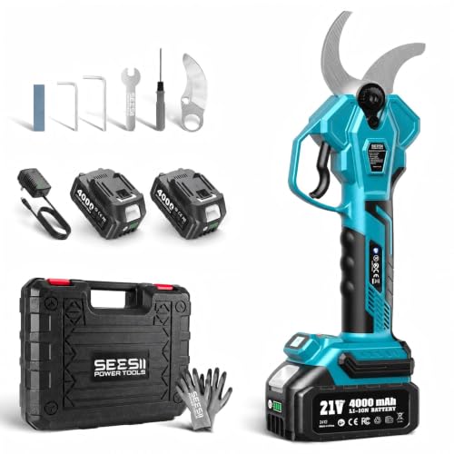 Image of SEESII Electric Pruning Shears, 1.8 inch Cut Cordless Pruner, 2x4.0Ah Batteries