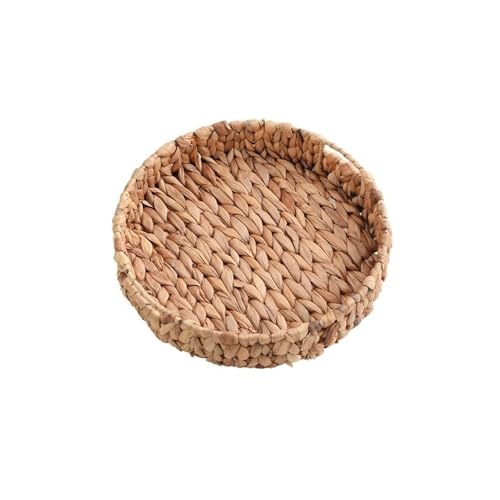 Cesta de mimbre pequeña tejida a mano redonda para pan y frutas 2