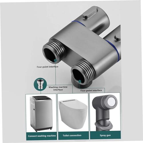 Vanne commande double grise pour douche bidet et robinet machine à laver multifonction - 4