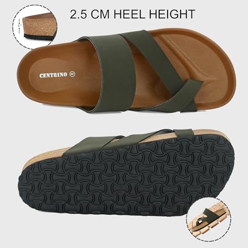 Image of Centrino Men's Berkin-Style Slip-On Sandals | Open Toe Design | Soft PU Footbed | Lightweight & Comfortable | Arch Support | On-Grip Sole | Casual Outdoor Wear (6864)