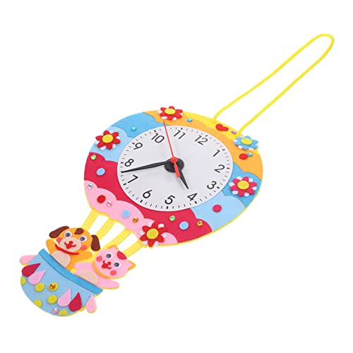 CIYODO Handmade Clock Toys 1 Set Non-Woven Fabric DIY Kit Cartoon Clock for Boys and Girls Holiday Party Craft Set Educational Toy