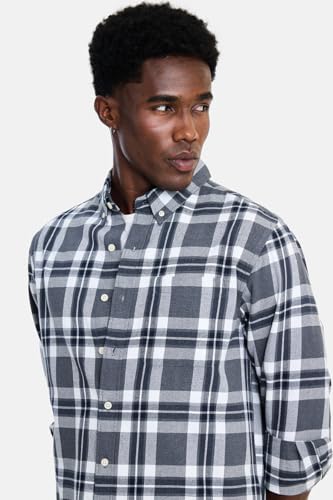 Image of SNITCH Men Casual Shirt | Regular Fit Full Sleeve Button-Down Collar Buffalo Check Pattern | Premium Cotton Blend & Breathable Fabric Outings