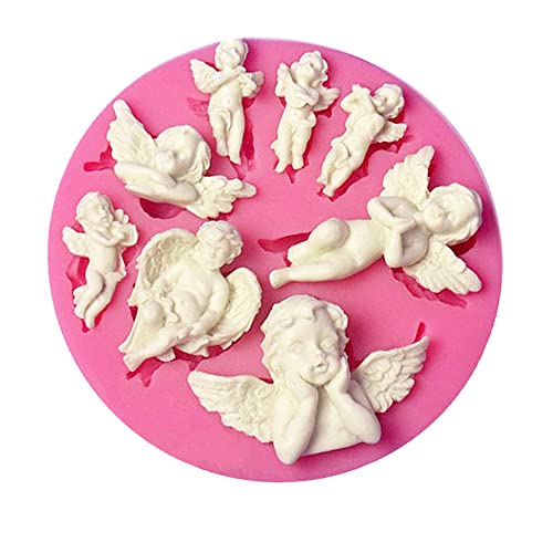 8 Fairy Sizes Shapes Angel Baby 3D Boy Wing Silicone Mold Tools for Make Chocolates Hard Candies Desserts Ice Candles Soap Baking Cake Decor