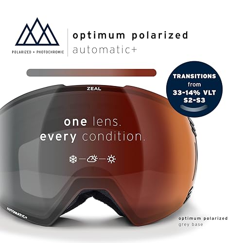 Zeal Optics Beacon - ODT Ski & Snowboard Goggles for Men & Women, OTG Ready - Dark Night w/Auto+ Polarized GB Lens by Zeal Optics - Image 4