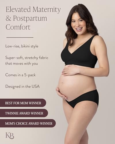 Image of Kindred Bravely Under the Belly Bikini Maternity Underwear for Women and Postpartum Underwear 5 Pack