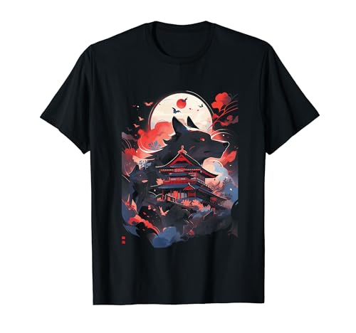 Photo de Japonais Loup Anime Créature mythique Esprit Manga T-Shirt