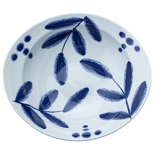 Hasami Ware 14756 Vanilla Rim Bowl (L) Diameter 9.8 inches (25 cm)