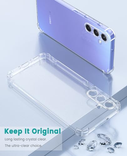 Image of Plain Flexible Bumper Exclusive Transparent Shockproof Silicone Protective Back Cover for Samsung Galaxy A35 - Transparent