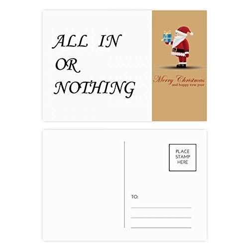 Cartes postales All in Or Nothing Père Noël - Lot de 20 avec citations de fêtes
