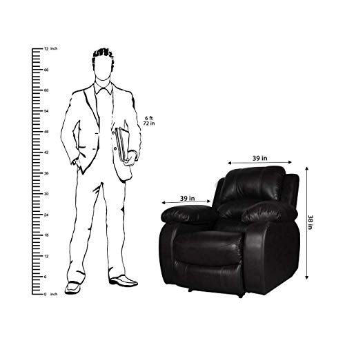 Image of Darcy Recliner, Ultra Comfortable and Durable Ergonomic Single Seat Reclining Sofa, Living Room Recliner Chair with Thickened Padded Arm /Back, Leatherette, Black Color