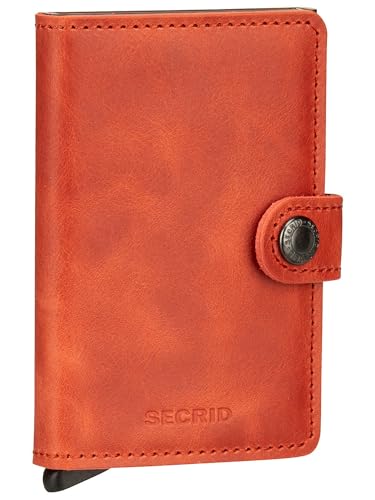 Image of SECRID - Men Mini Wallet Genuine Vintage Leather RFID Safe Card Case for max 10 cards (Orange)