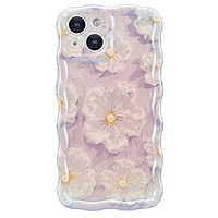 EYZUTAK Case For IPhone 15 Pro Ax, Colorful Retro Oil Painting Printed Flower Laser Glossy - View #5
