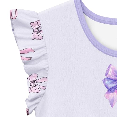 LQSZ Girls Pajamas Set Toddler Girls Flutter Sleeve Sleepwear PJS for Kids3