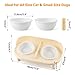 Bartuke Elevated Cat Bowls, Tilted Rised Cat Food and Water Bowl with 2 Pcs Ceramic Pet Bowls, Rised Stand, Pet Dish Anti Vomiting Feeding Station for All Sized Cats & Small Dogs (Milk Coffee)