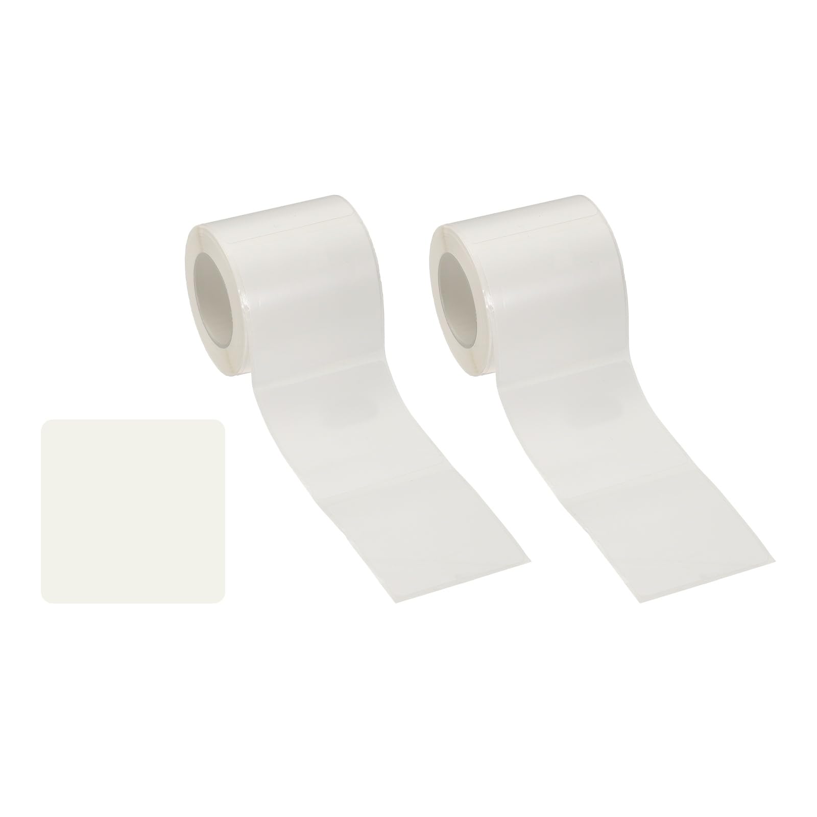 PATIKIL 320 Pcs Thermal Labels, 1.6x1.6 Square Thermal Printer Labels Stickers Self Adhesive Tags Paper 2 Rolls Small Waterproof for Printer Small Business Name Tag Barcode, White