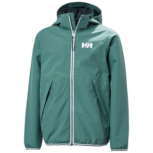 Helly Hansen Junior's Koster Rain Jacket, 494 Opal Green, 10