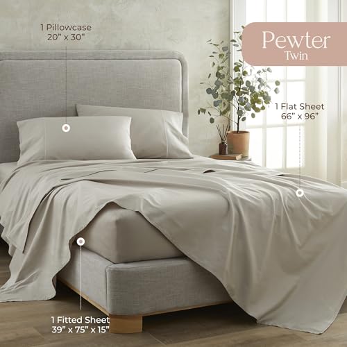 Image of Whisper Organics 100% Organic Cotton Bed Sheets with Deep Pocket 3 Pc. Set