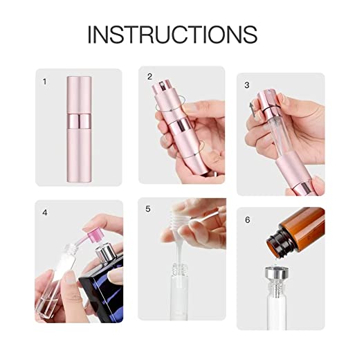 Image of Toureal Travel Perfume Atomiser Refillable, 8ml Atomiser Spray Bottle, 3Pcs | Empty aftershave dispener, twist up cologne decanter, for fragrance,mini pocket size, portable, leak-proof, for men & women