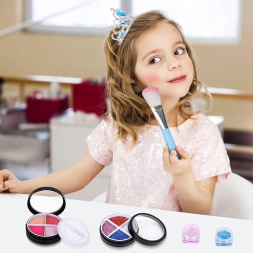 PartyMane Snow Queen Costume Crown Tiara Snowflake Princess Dress Up Hair Accessories Snow Hair Clips Crown Princess Shiny Side clamp Easter Present (Blue Stoned) 1 Pcs - Image 4