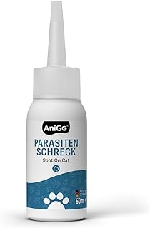 AniGo Parasitenschreck Spot On für Katzen 50ml – Flohmittel & Zeckenmittel für Katzen, Effektiv gegen Ektoparasiten Floh und Zeckenmittel, Lösung zum Auftropfen, Floh- & Zeckenschutz product image