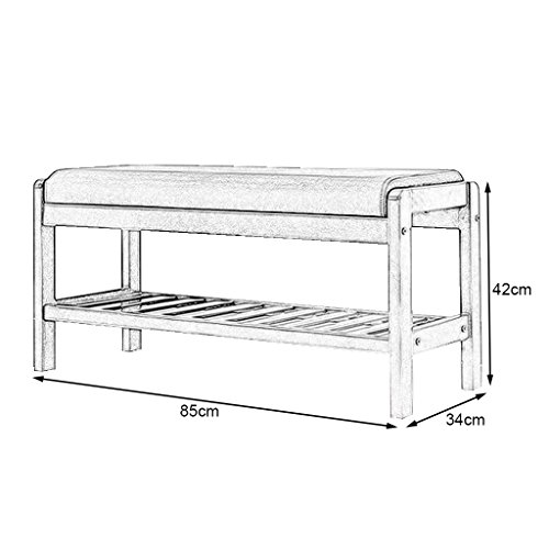 Zhen Guo Shelf Espresso Finish Birch Wood White Shoe Bench Entryway With Black Cushion, Over The Door Solid Wooden Shoe Rack Stand Organizer (Size : Large) #TOP2