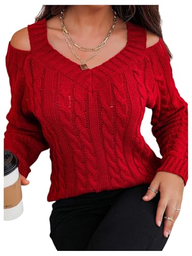 SHENHE Women's Cable Knit Sweater Casual Cold...