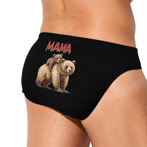 Mama Bear Men's Swim Trunks Briefs Swimsuit Swimwear Bathing for Underwear Beach4