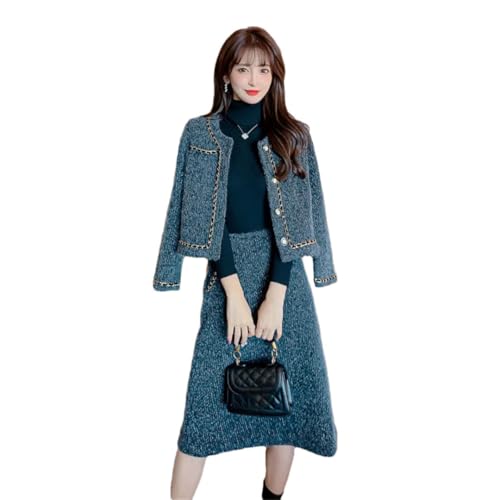 Women Winter Chic Style Woolen Suit Set Elegant And Warm