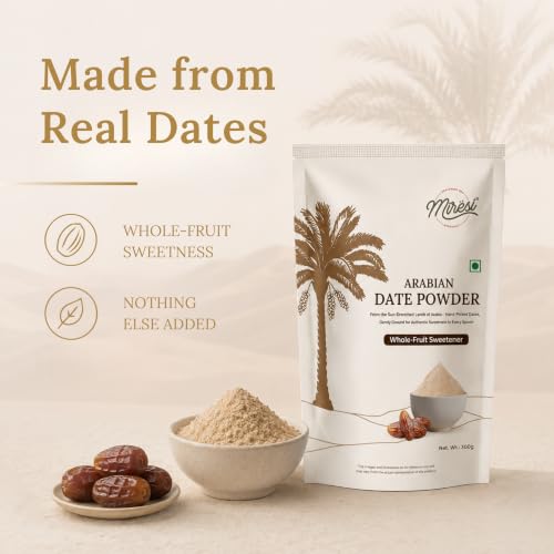 Image of Miresi Date Powder - 100% Natural Dates Powder Organic- Dates Powder for kids - Chemical-Free & No Additives - Ideal for Baking, Cooking, Smoothies | Date Powder For Babies and Kids - 300g