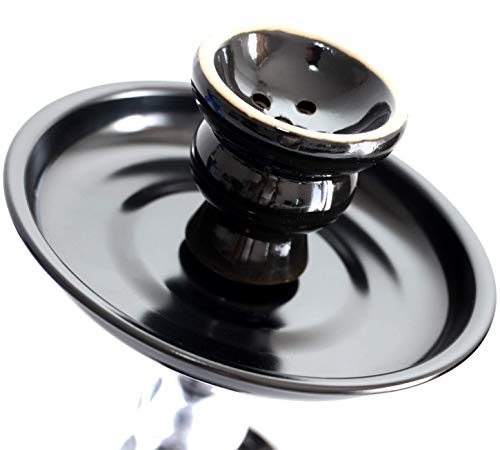 ROYAL SMOKING Shisha stylische chicha Wasserpfeife Design in Aluminium- und Acrylqualität 38cm Schwarz Schlauch Tonkopf… – Bild 7