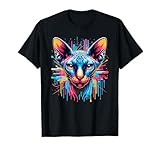 Questo design futuristico synthwave del gatto canadese senza pelo è perfetto per tutti gli amanti degli Sphynx che amano possedere Sphynx canadesi senza pelo.