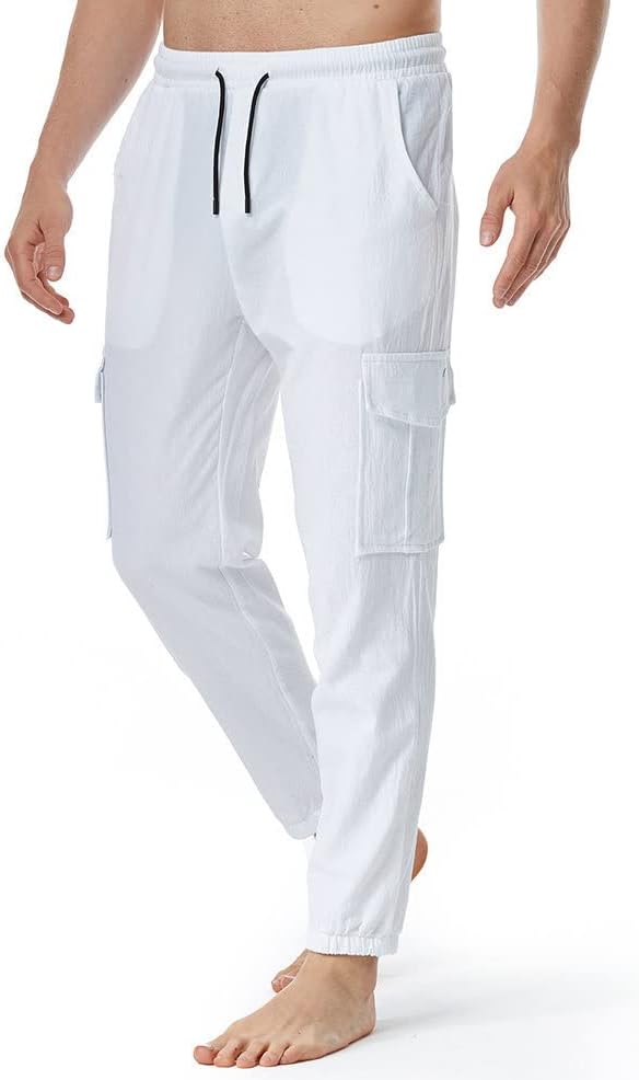 Men's Casual Pants Loose Elastic Waist Pants Jogger Yoga Summer Beach Trousers