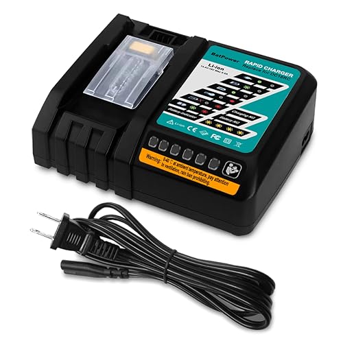 BatPower 14.4V-18V 6.5A Rapid Charger Replacement for Makita 18V Battery DC18RC BL1860B 6.0Ah BL1850B 5.0Ah BL1840B 4.0Ah BL1830B 3.0Ah Fast Charger DC18RD