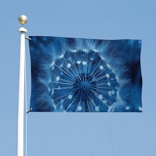 Drapeau pissenlit bleu 89x150cm en polyester résistant avec 4 œillets - 5