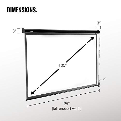 VonHaus 100 Inch Motorized Automatic Projector Screen with Remote
