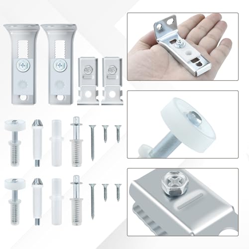 Kit de reparación para puertas plegables de 2 piezas | Incluye soporte superior e inferior, rueda guía y pivote, compatible con riel deslizante de 7/8" a 1" miniatura 5