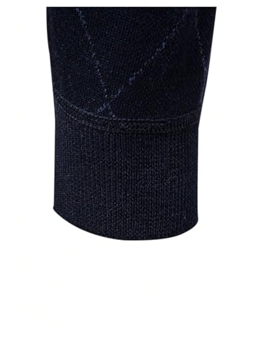 SOLY HUX Plaid Sweaters for Men Half Zip Mock Neck Long Sleeve Knit Argyle Sweater Pullover Tops4