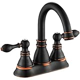 Derengge F-4501-NB Two Handle Oil Rubbed Bronze Bathroom Sink Faucet with Pop up Drain,cUPC NSF AB1953 Lead Free­