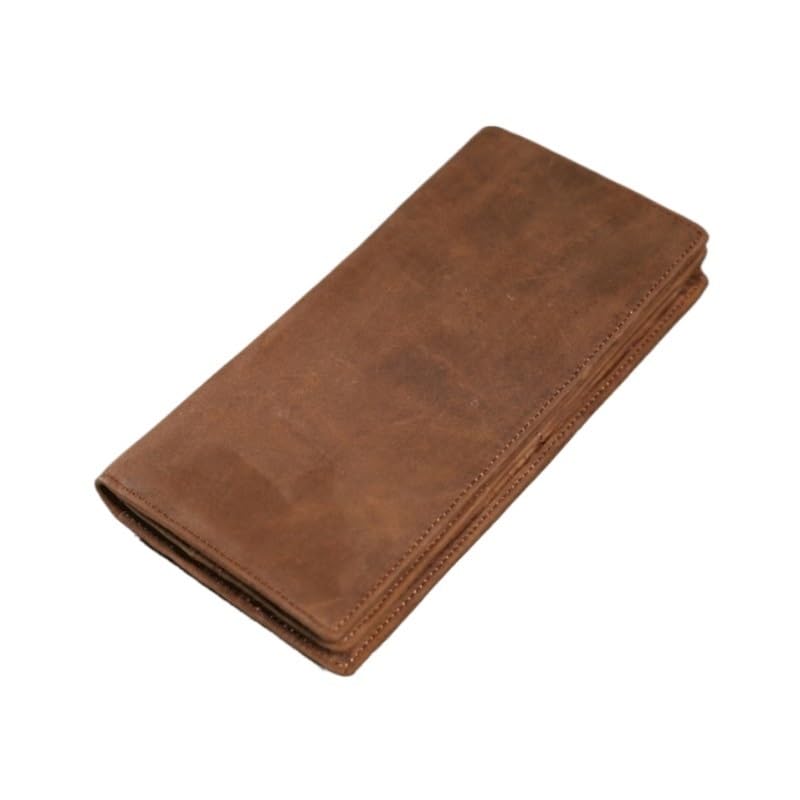 Men's wallet 7.3in Men's Long Wallet Genuine Leather Business Casual Money Clips for Father，Husband(white-Patch five-pointed star4)4