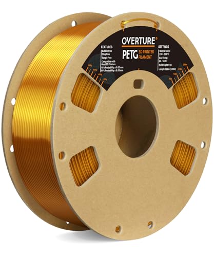 OVERTURE PETG Filament 1.75mm, 3D Printer Filament, 1kg Filament (2.2lbs),...