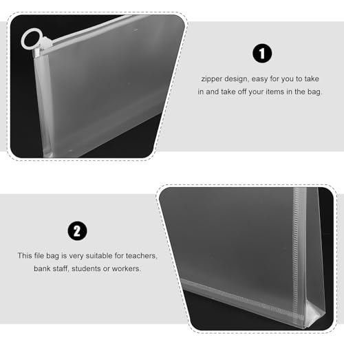 HOMOBABE 4個 票据専用収納ポーチ ジッパー付き 大容量ファイルバッグ 書類 カード パスポート整理用 防水素材採用 オフィス 旅行対応