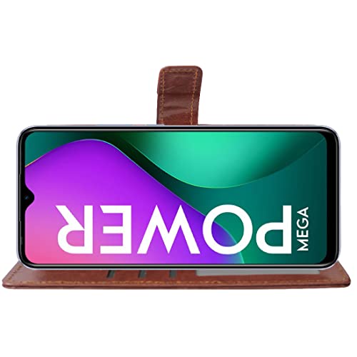 Image of Flip Cover Compatible with Infinix Smart 5 4G | Premium Leather Finish | Inbuilt Pockets & Stand | Flip Cover Back Case for Infinix Smart 5 4G (Brown)