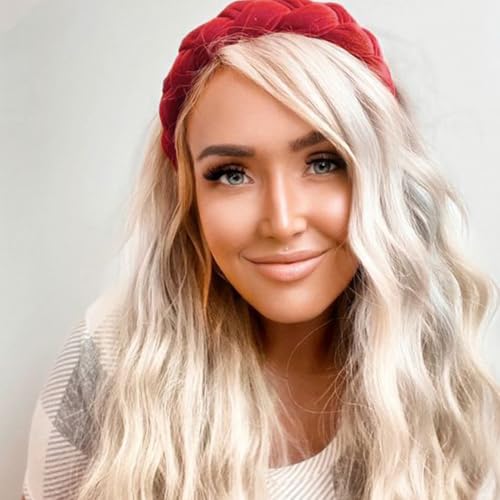 Image of DRESHOW Braided Headbands for Women Velvet Hair Hoop Elastic Criss Cross Hair Bands Accessories