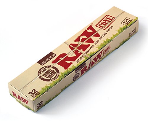 RAW Organic Unrefined Pre-Rolled Cone 32 Pack (1 1/4 Size)