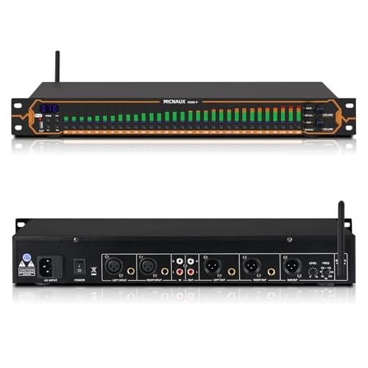 MICNAUX Equalizer for Home Stereo Audio System, Professional 31-Band Graphic Equalizer Rack Mount Music Digital EQ Studio Equalization with Spectrum Analyzer Display & Noise Reduction