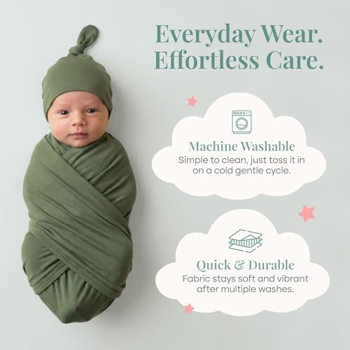 Image of Caden Lane Baby Swaddle & Receiving Blanket, Soft, Breathable & Temperature-Regulating Bamboo Viscose Fabric for Swaddling Newborns, Gender Neutral Infant Blanket for Boys & Girls