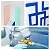 TAPEBEAR Multi-Surface Painter's Tape, UV Anti Residue Free Blue Tape, Wall Painting Masking Tape with Sharp Lines for Indoor Outdoor Painting, 0.94 inch x 60 Yard, 6 Rolls