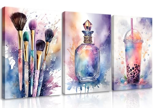 3Pcs Teen Girls Bedroom Wall Art S Colorful Fashion Makeup