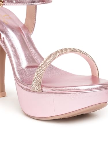 Image of Planet Walk Round Toe Stiletto Solid Heels For Women'S /Girl'S